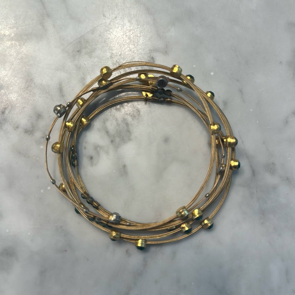 Gold and green seasonal whisperer bracelets